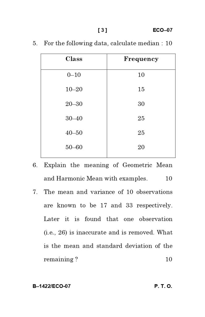 ECO 07 question paper june 2025