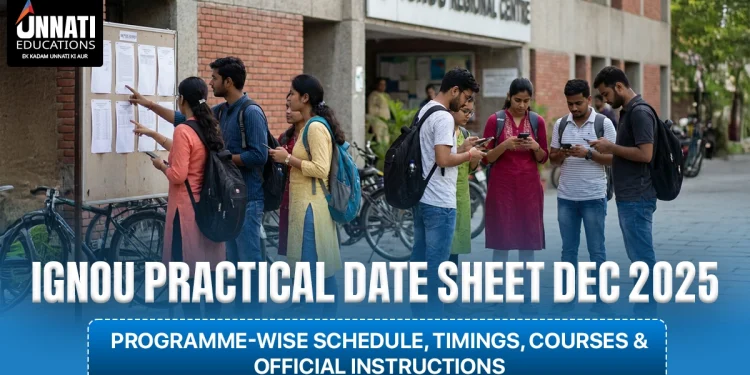 IGNOU Practical Exam Date Sheet December 2025 (TEPE): Programme-Wise Schedule, Timings, Courses & Official Instructions