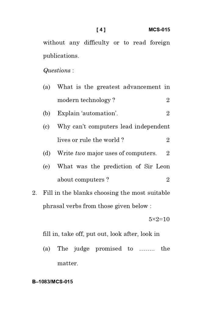 MCS 015 question paper june 2025