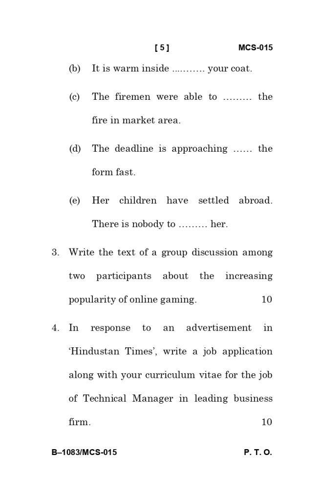 MCS 015 question paper june 2025
