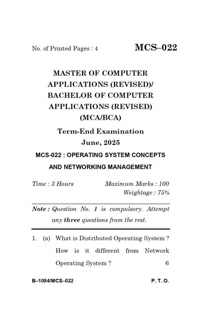 MCS 022 question paper june 2025