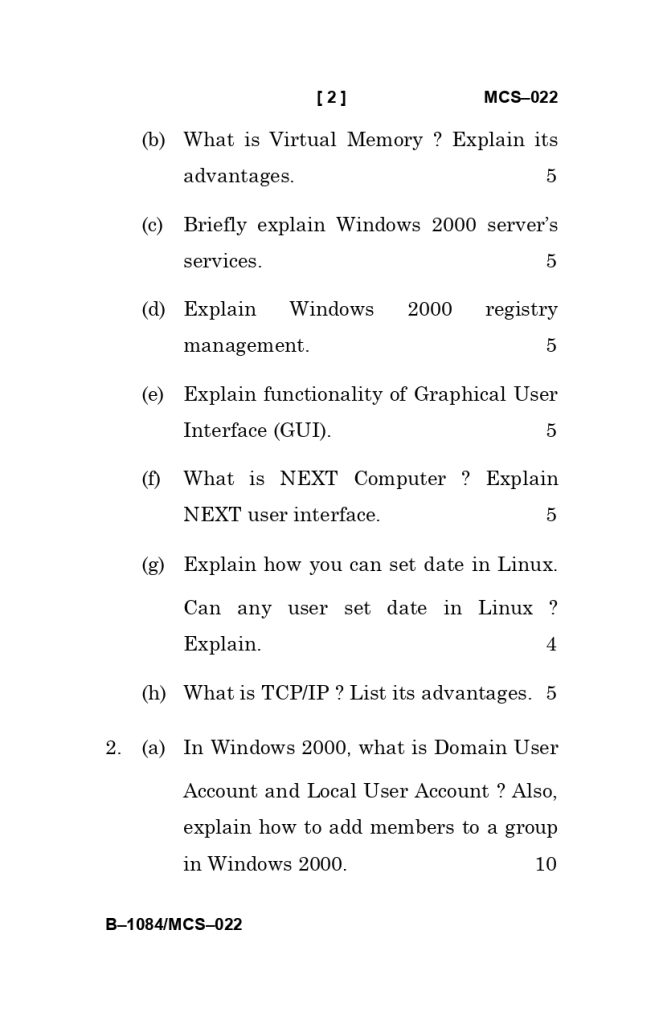 MCS 022 question paper june 2025