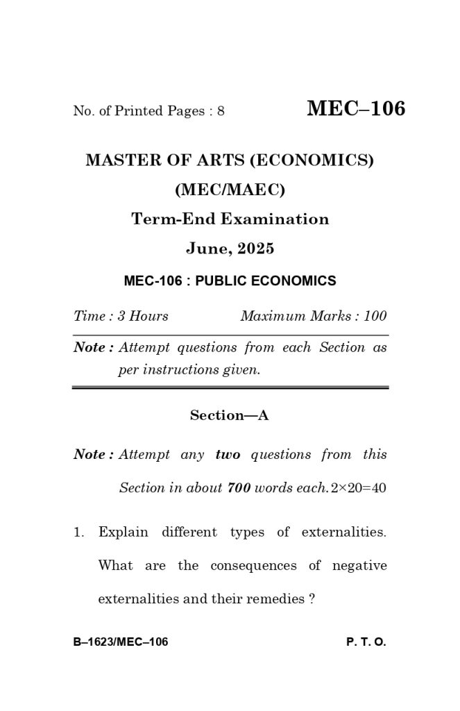 MEC 106 Question Paper
