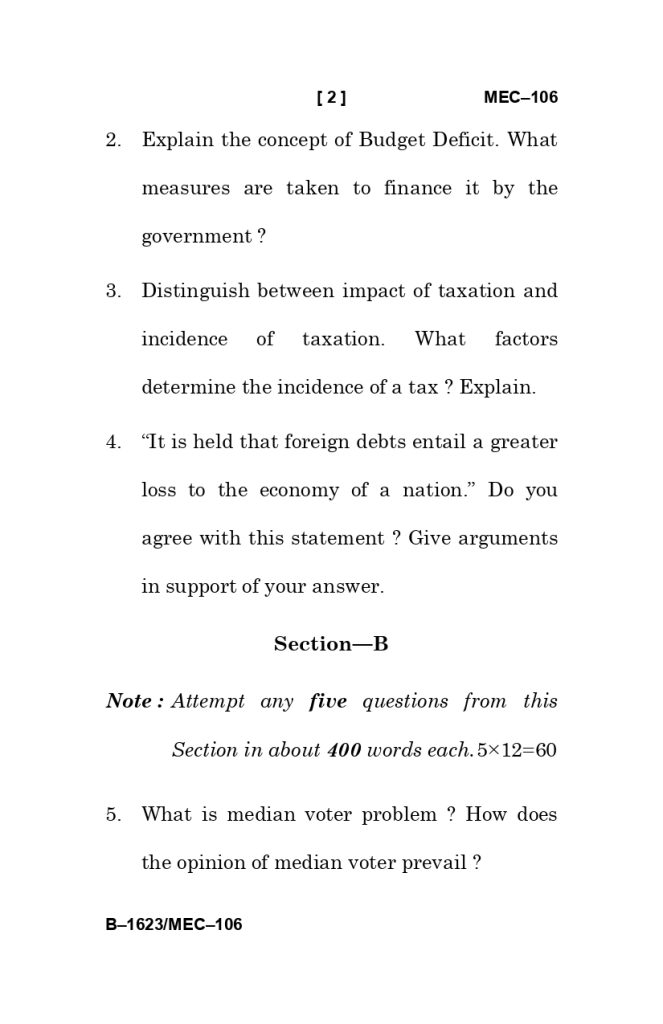 MEC 106 Question Paper