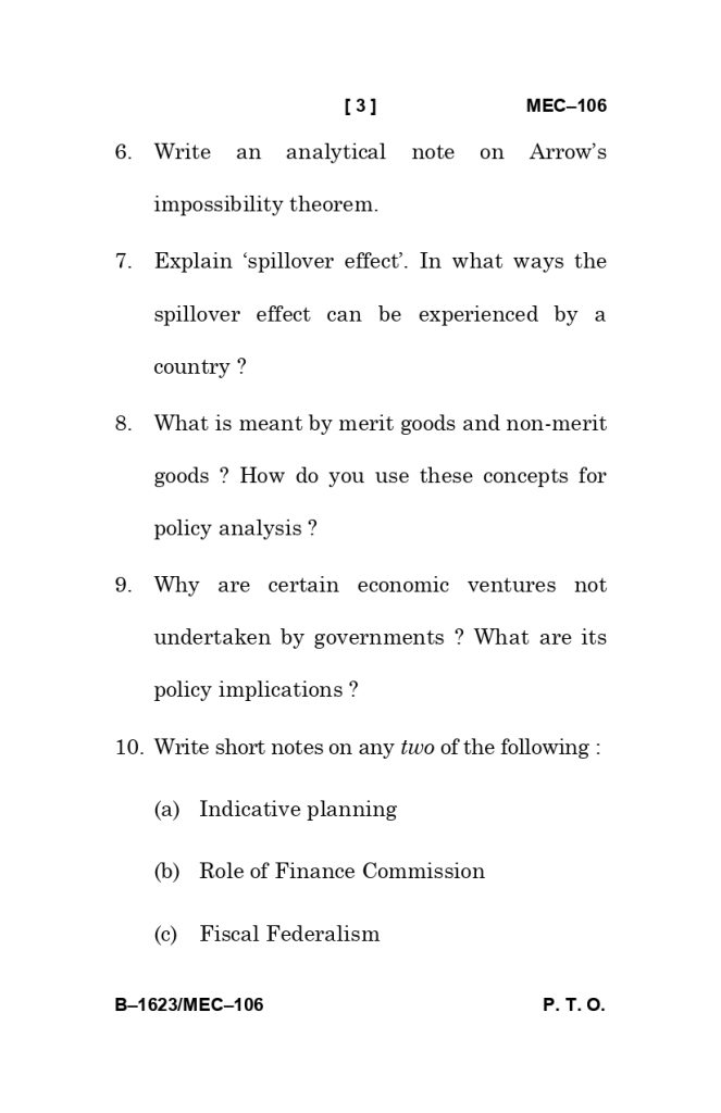 MEC 106 Question Paper