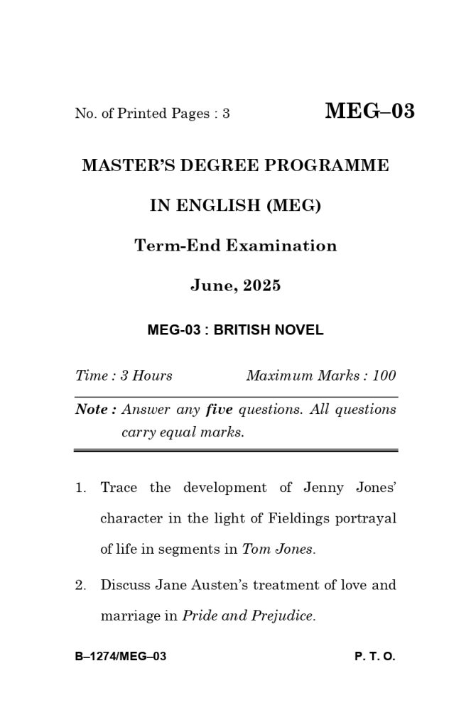 MEG 03 question paper june 2025