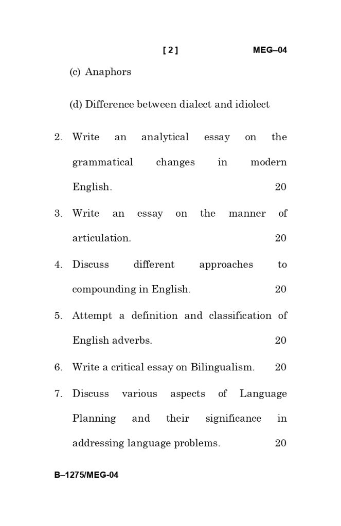 MEG 04 question paper june 2025