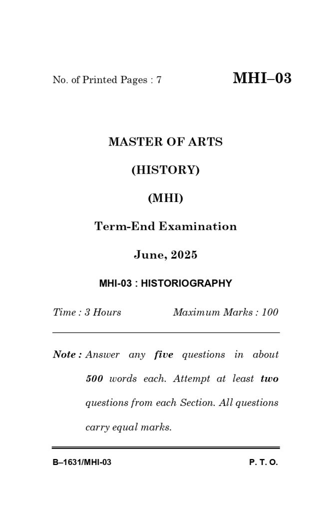 MHI 03 question paper
