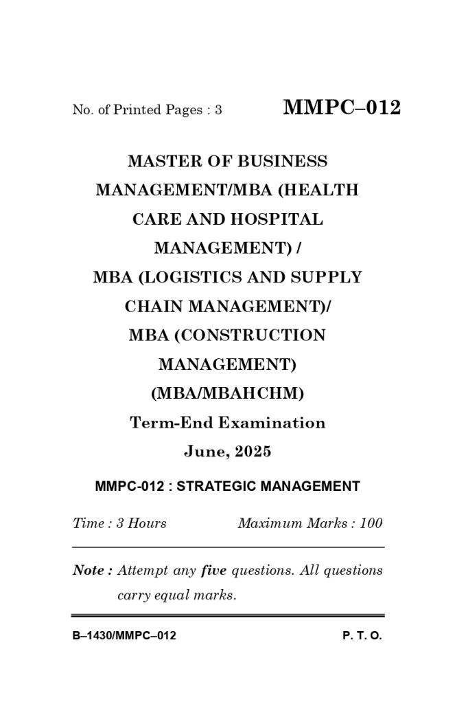 MMPC 012 question paper solved