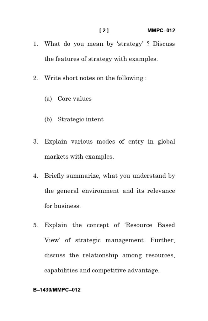 MMPC 012 question paper solved