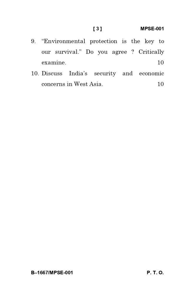 MPSE 01 Question Paper june 2025