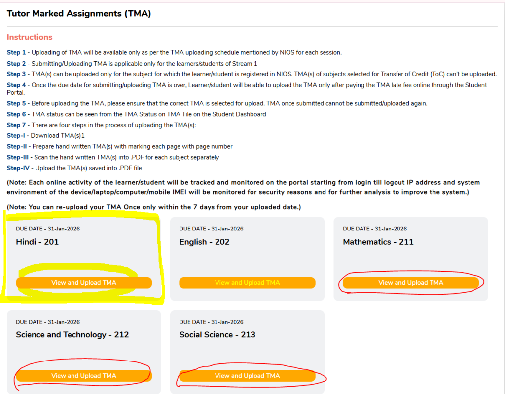 Select the Subject and Medium (Hindi/English) from the dropdown menu.