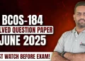 bcos 184 question paper june 2025