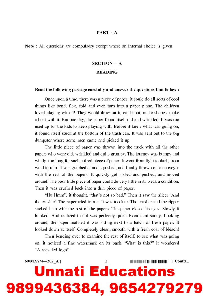 NIOS Class 10 English 202 Question Paper April 2025