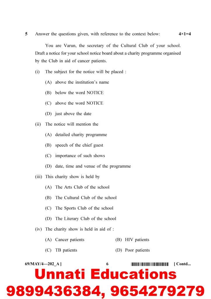 NIOS Class 10 English 202 Question Paper April 2025
