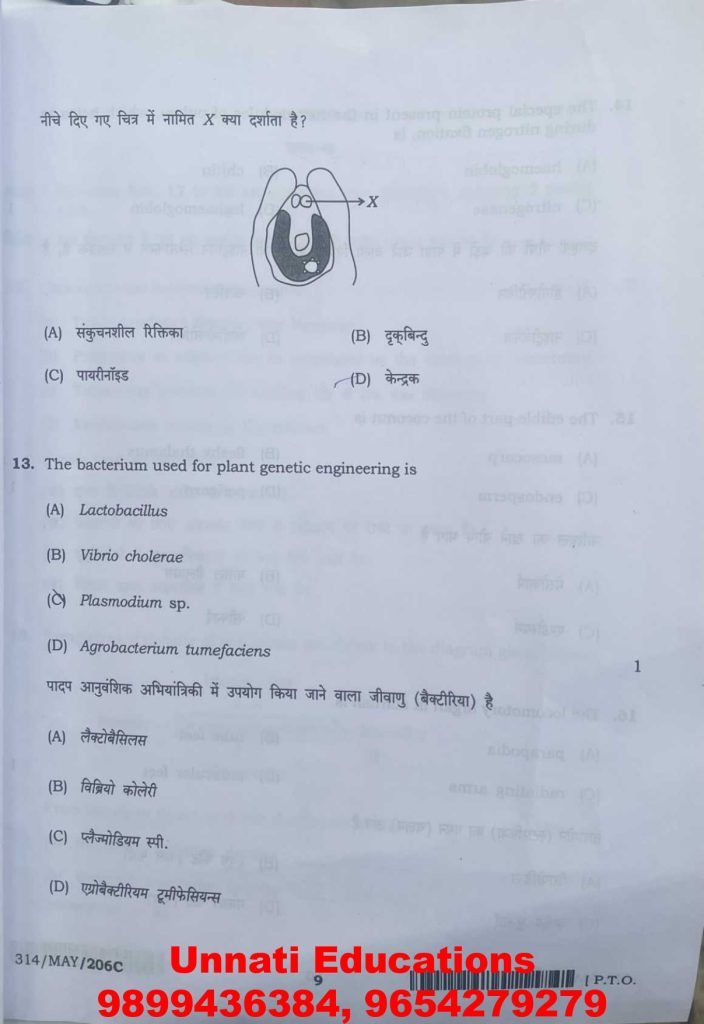 NIOS Class 12 Biology 314 Question Paper (October 2025 – Set C)