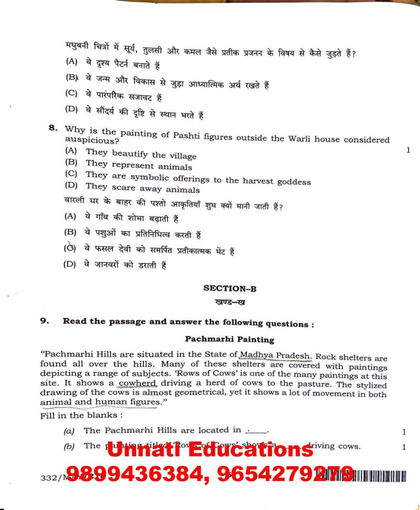 NIOS Class 12 Painting 332 Question Paper