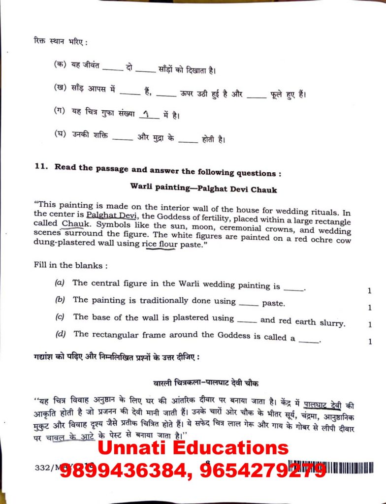 NIOS Class 12 Painting 332 Question Paper