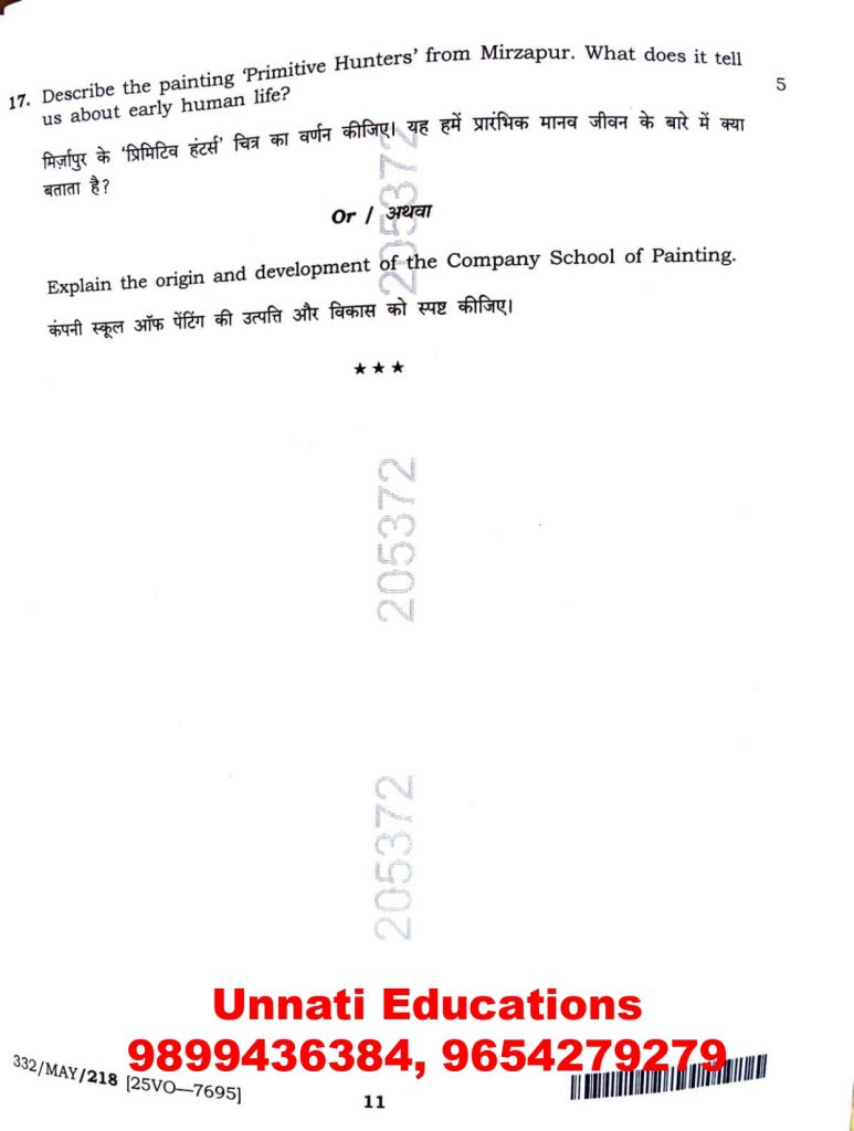 NIOS Class 12 Painting 332 Question Paper