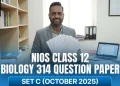 NIOS Class 12 Biology 314 Question Paper