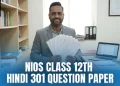 NIOS Class 12 Hindi 301 Question Paper