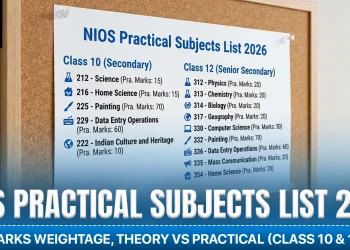 NIOS Practical Subjects List 2026: Marks Weightage, Theory vs Practical (Class 10 & 12)